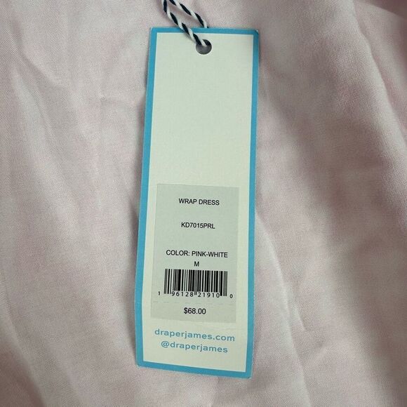 Draper James RSVP Floral Ruffle Wrap Dress Pink White Size Medium - Picture 5 of 9